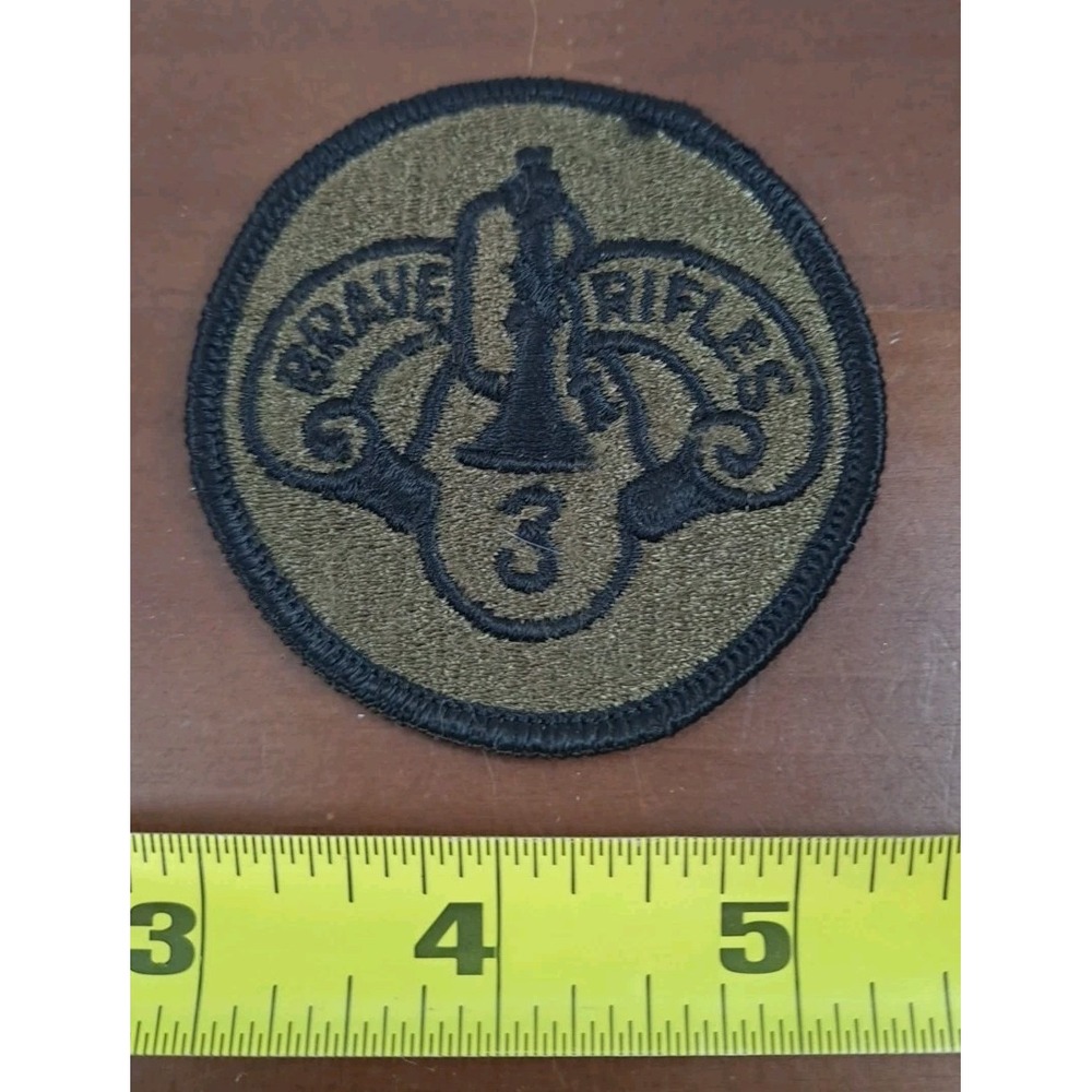 Military‎ Unit Patch Army 3rd Armored Calvary Brave Rifles BDU Green Black New